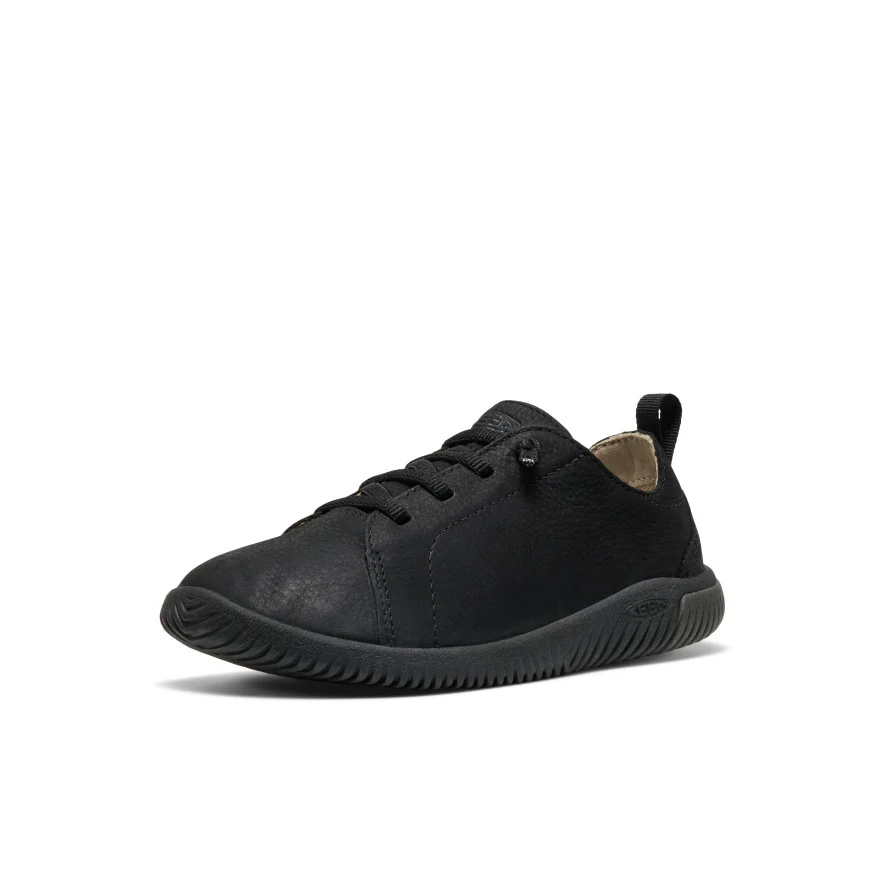 Big Kids' KNX Leather Sneaker  |  Triple Black - Image 3
