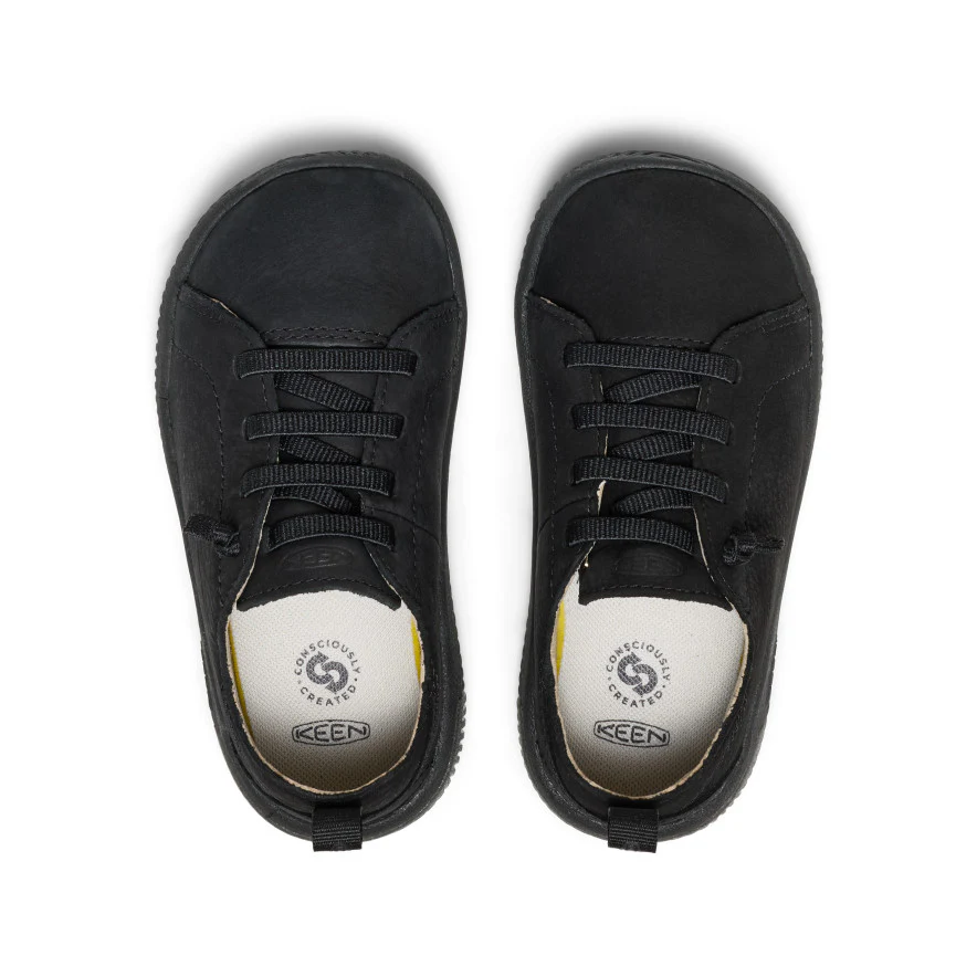 Little Kids' KNX Leather Sneaker  |  Triple Black - Image 4