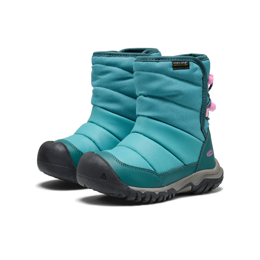 Little Kids' Puffrider Waterproof Winter Boot | Brittany Blue/Cashmere Rose - Image 2