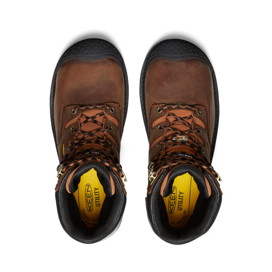 Men's CSA Camden 8" Waterproof Boot INT MET (Carbon Toe) | Leather Brown/Black - Image 4