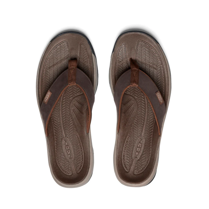 Men's Kona Leather Flip-Flop  |  Java/Dark Earth - Image 4