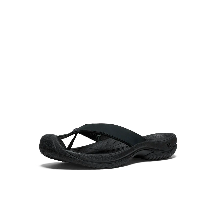 Men's Waimea Leather Flip-Flop | Black/Black - Image 8