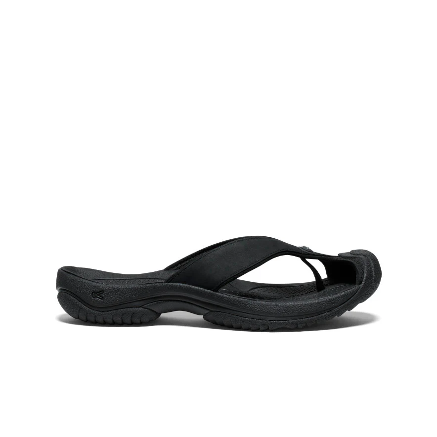 Men's Waimea Leather Flip-Flop | Black/Black - Image 9