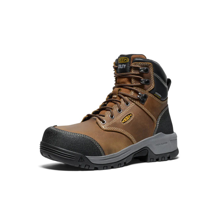 Women's CSA Evanston 6" Waterproof Boot (Carbon-Fiber Toe) | Bison/Black - Image 3