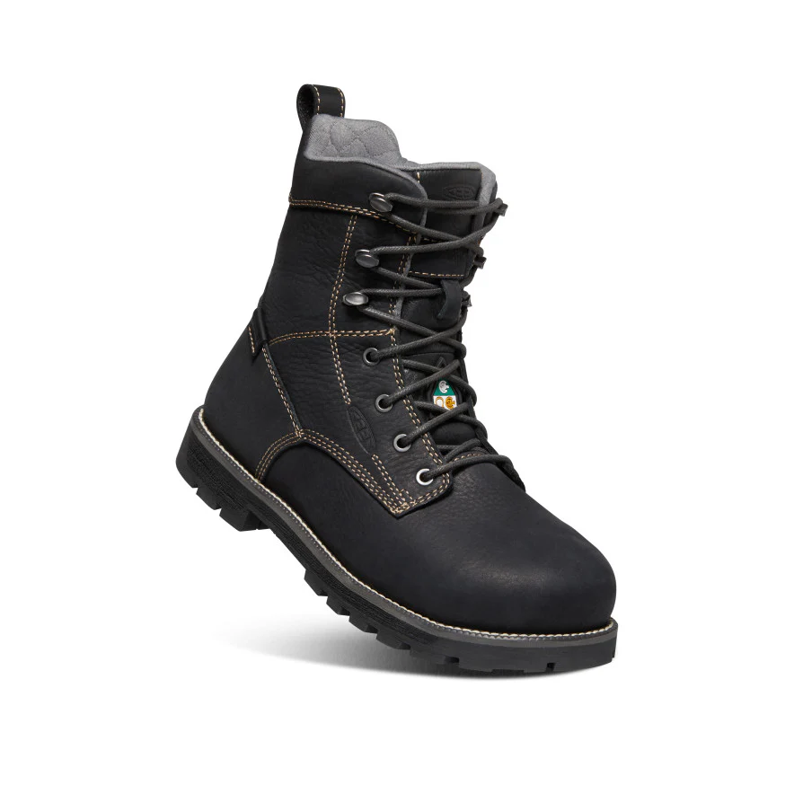 Women's CSA Seattle 8" Waterproof Boot (Aluminum Toe)  |  Black/Steel Grey - Image 3