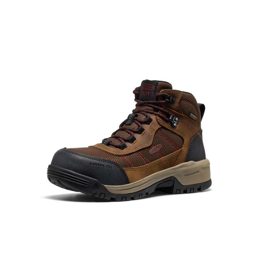 Women's CSA Skokie Waterproof Work Boot (Carbon Toe)  |  Bison/Black - Image 3
