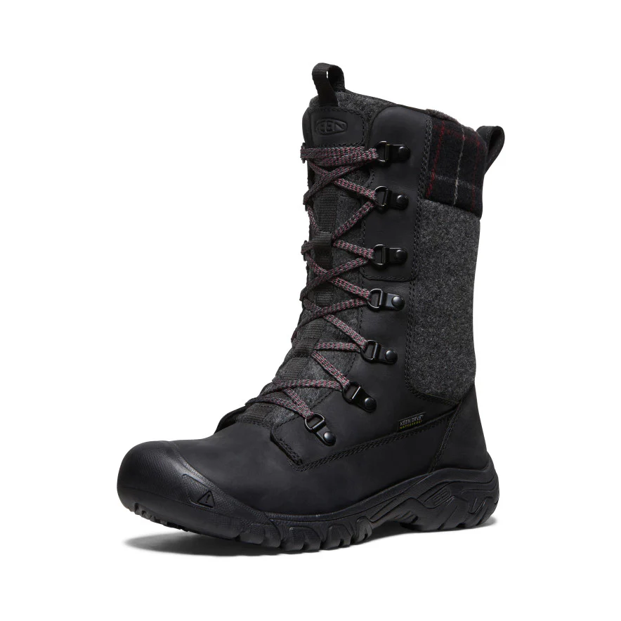 Women's Greta Tall Waterproof Boot  |  Black/Black Plaid - Image 3