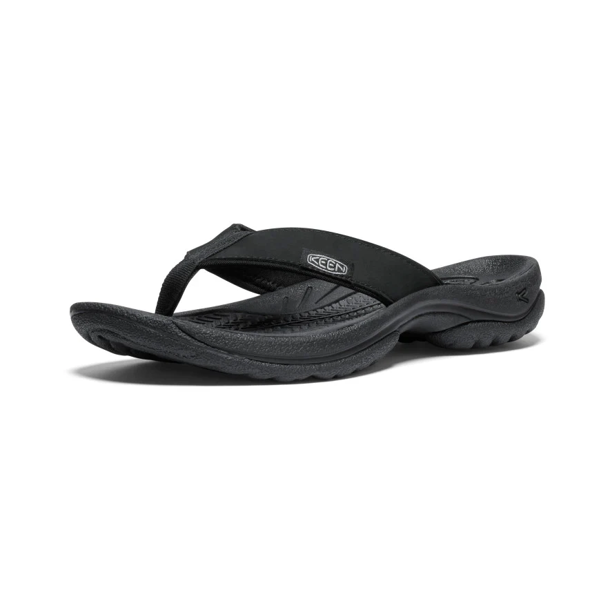 Women's Kona Leather Flip-Flop  |  Black/Vapor - Image 3