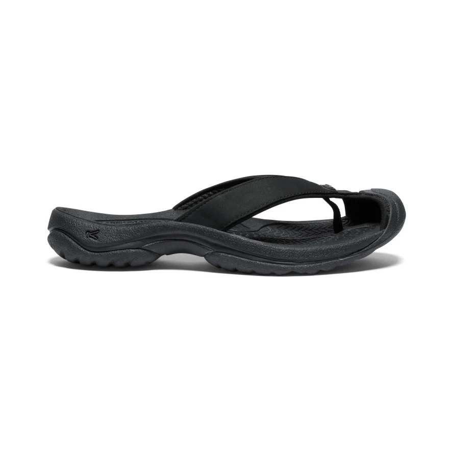 Women's Waimea Leather Flip-Flop | Black/Black