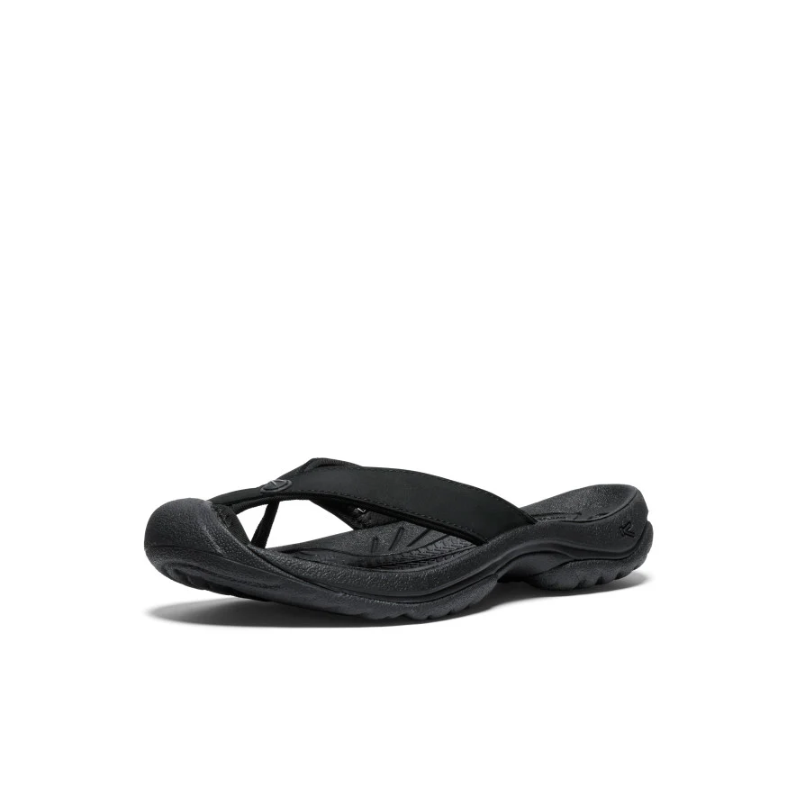Women's Waimea Leather Flip-Flop | Black/Black - Image 14